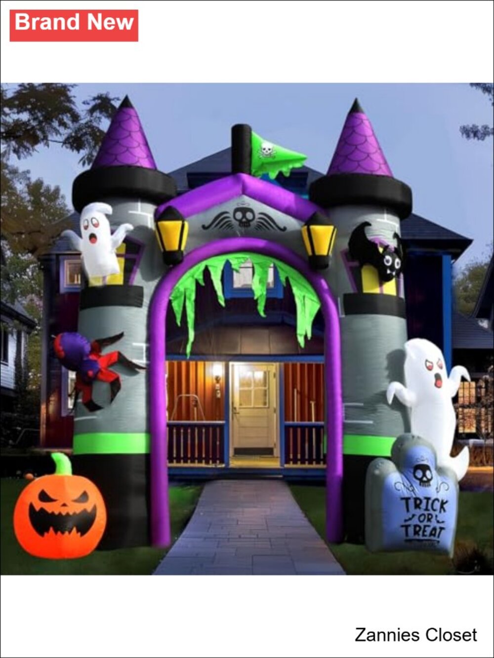 👻 Beinhome 12.5 FT Inflatable Halloween Archway Castle Outdoor Yard Decor